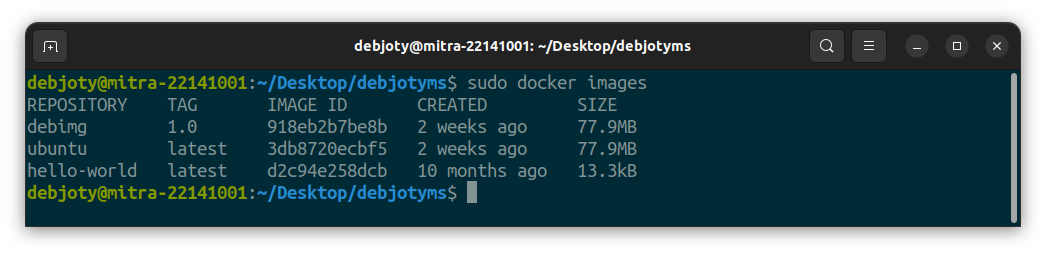 Screenshot: 2.8: Build an Image using Dockerfile
