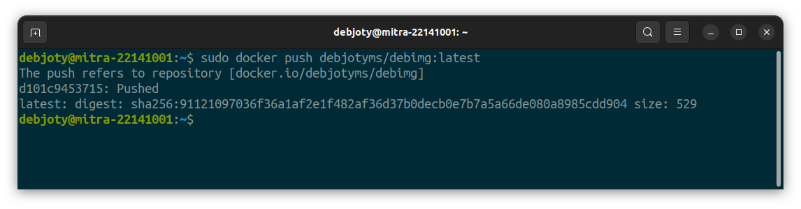 Screenshot: 7.5: Push the Image