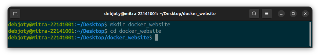 Screenshot: 9.1: Create a Directory for Your Project