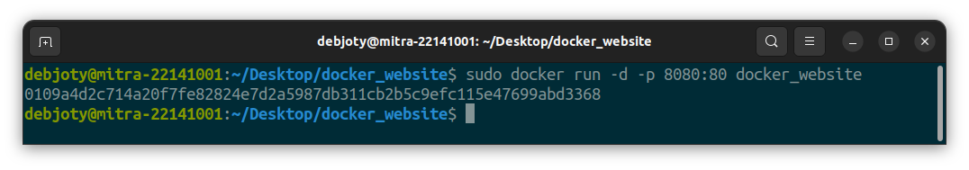Screenshot: 9.5: Run the Docker Container