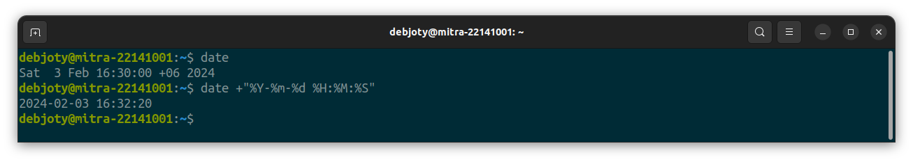 Screenshot: 6. date